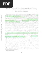 Towards a Rigourous Science of Interpretable Machine Learning