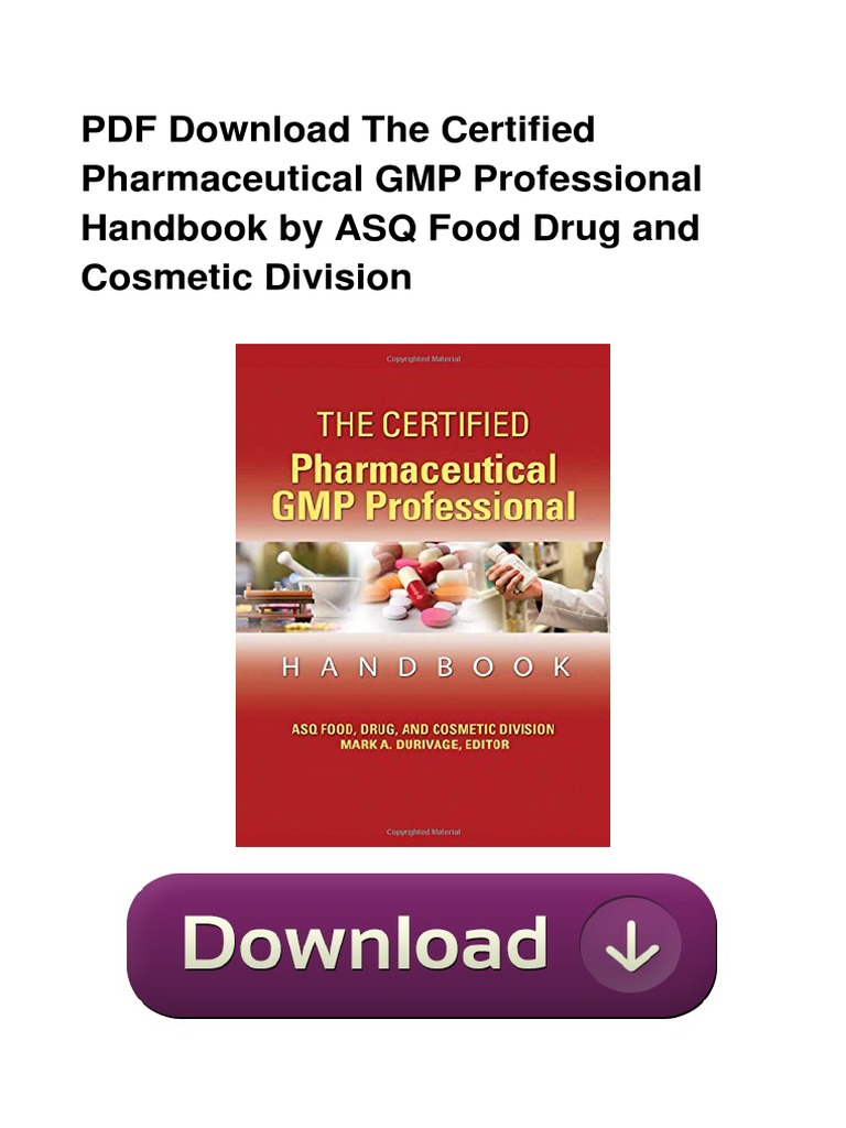 Certified GMP Professional Handbook PDF | PDF