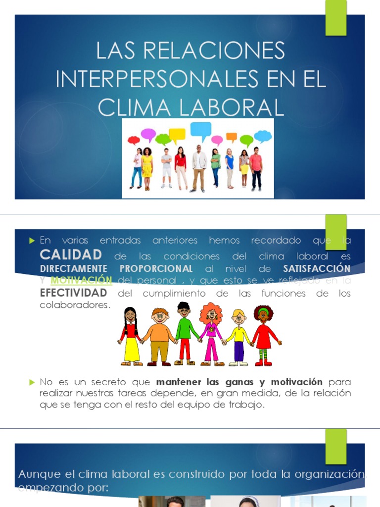 Clima Laboral y Relaciones Interpersonales | PDF | Actitud (psicología ...
