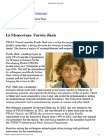 In Memoriam - Farida Shah TWAS