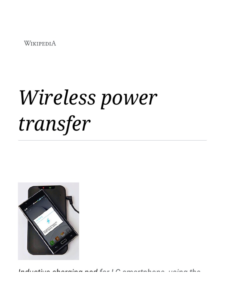 Wireless Power Transfer Overview | PDF | Electromagnetic Radiation ...