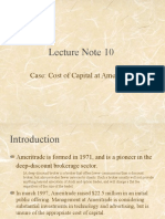 Cost of Capital Estimation for Ameritrade