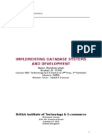 Implementing Database Systems and Development: British Institute of Technology & E-Commerce