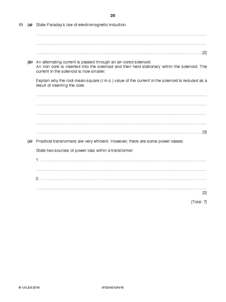 CIE AS & A Level Physics 9702 - 42 Paper 4 A Level Structured Questions ...