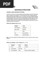 Sentence Pattern Examples and Exercises | PDF | Object (Grammar) | Verb
