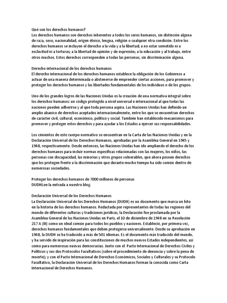 Derechos Humanos | PDF | Derechos humanos | Naciones Unidas
