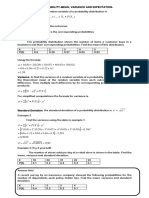 Mean, Variance and Standard Deviation Notes