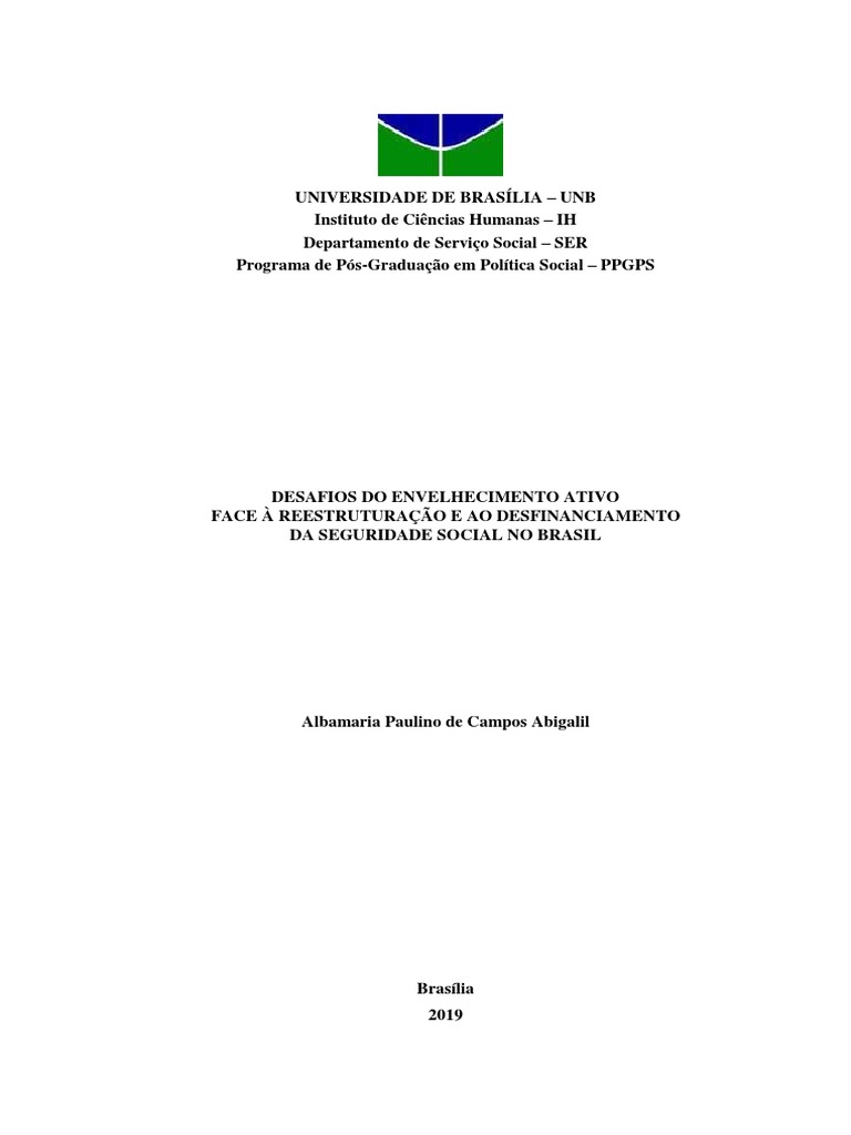 Desafios do Envelhecimento Ativo no Brasil | PDF | Brasil | Estado de ...