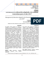 Gerencia de la educación adaptada a la realidad venezolana para el año 2017