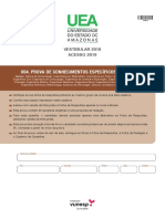 Vestibular 2018: Prova de Conhecimentos Específicos e Redação