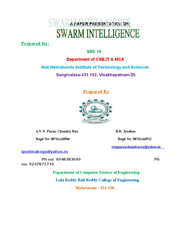 Swarm Intelligence | PDF | Mathematical Optimization | Systems Theory