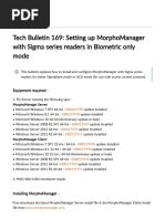 Tech Bulletin 169 - Setting Up MorphoManager With Sigma Series Readers in Biometric Only Mode