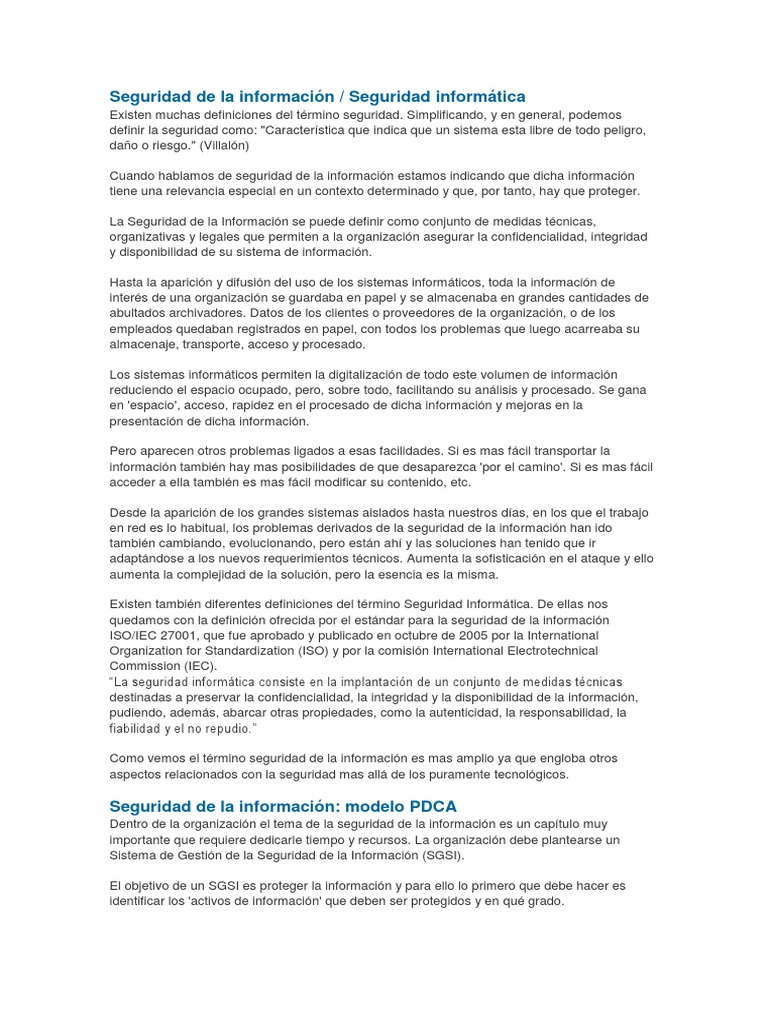 Seguridad de La Información Contexto | PDF | La seguridad informática ...