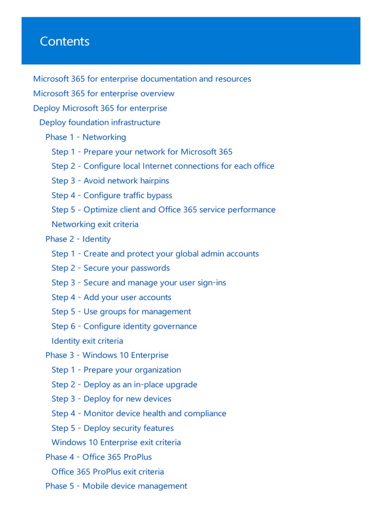Microsoft 365 Enterprise Deployment Guide | PDF | Proxy Server | Office 365