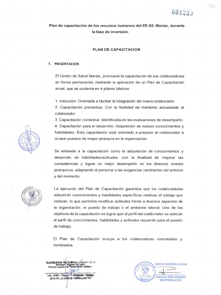 Plan de Capacitacion de Los Recursos Humanos | PDF