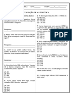 Avaliacao de Matematica Situacoes Problema