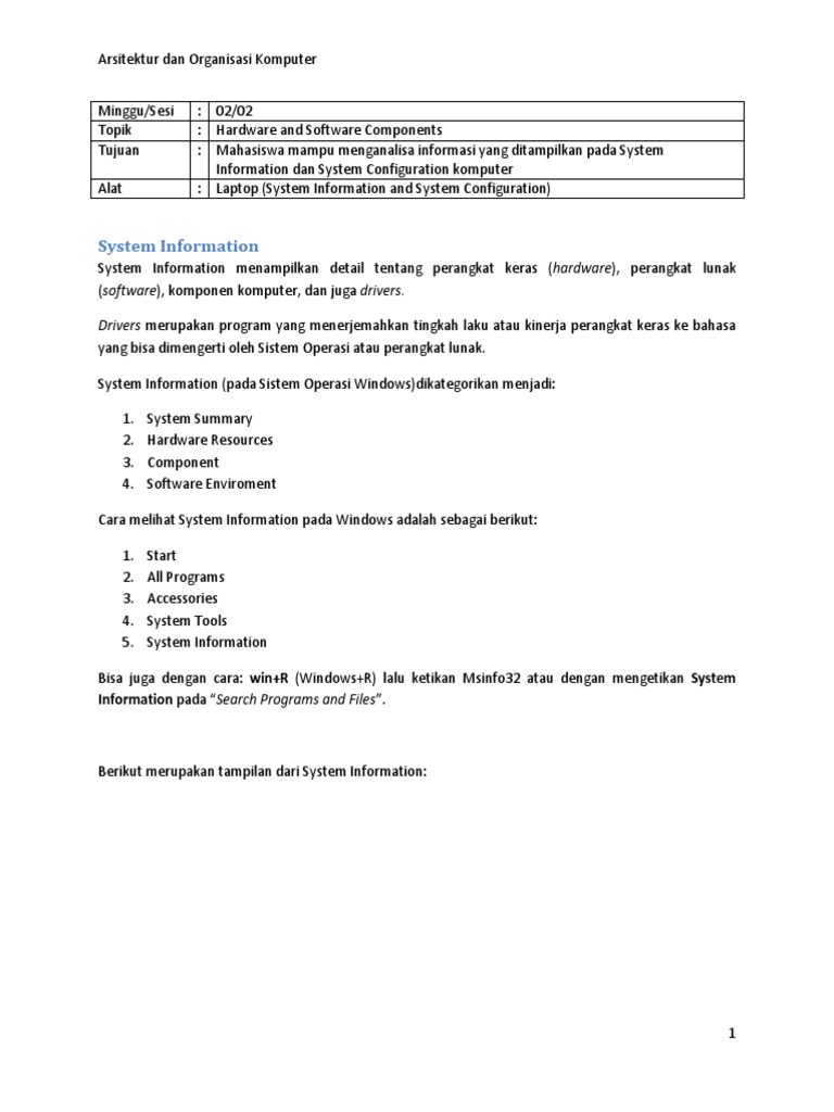 Analisis Sistem Informasi dan Konfigurasi | PDF | Komputer | Teknologi ...