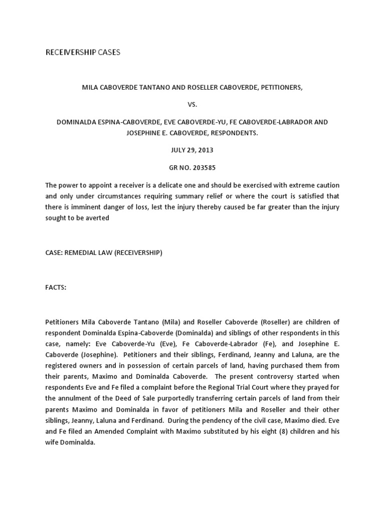Receivership Cases PDF Damages Justice