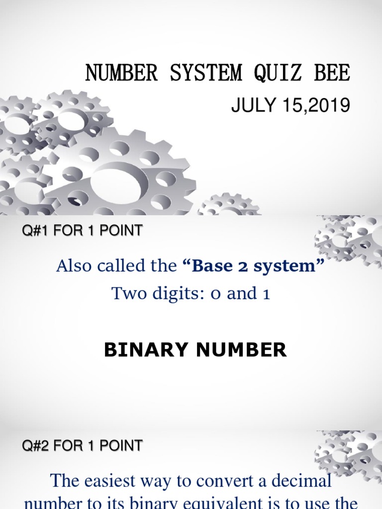 Number System Quiz Bee PDF