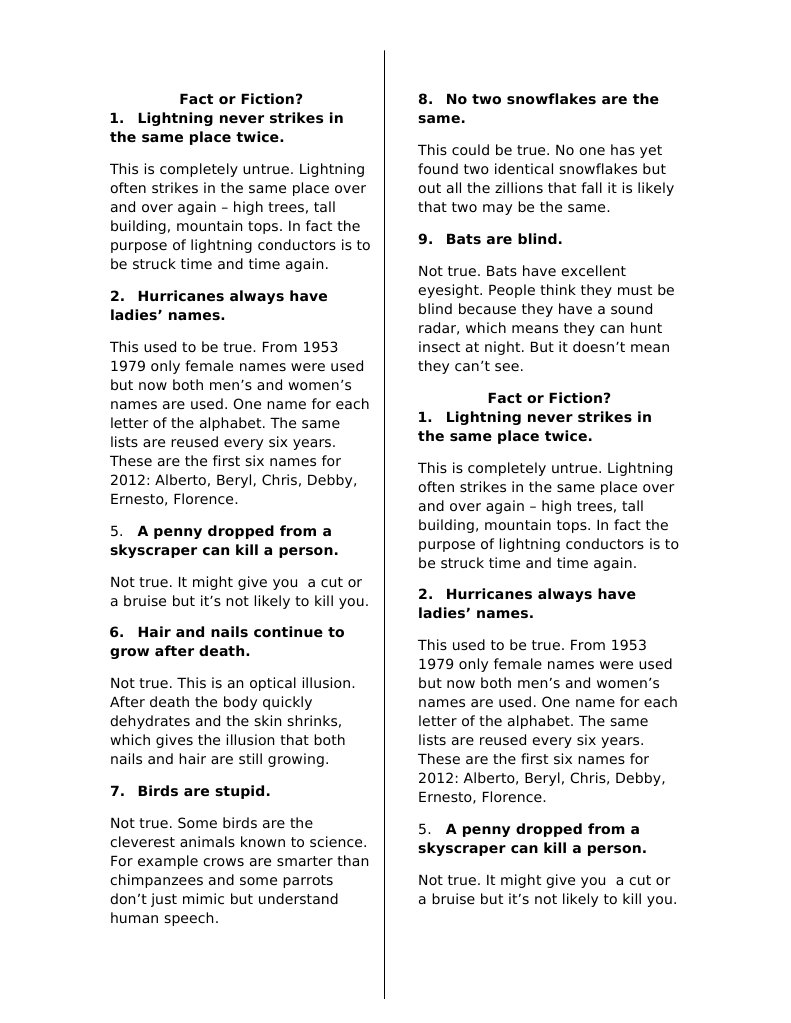 Fact or Fiction Script | PDF