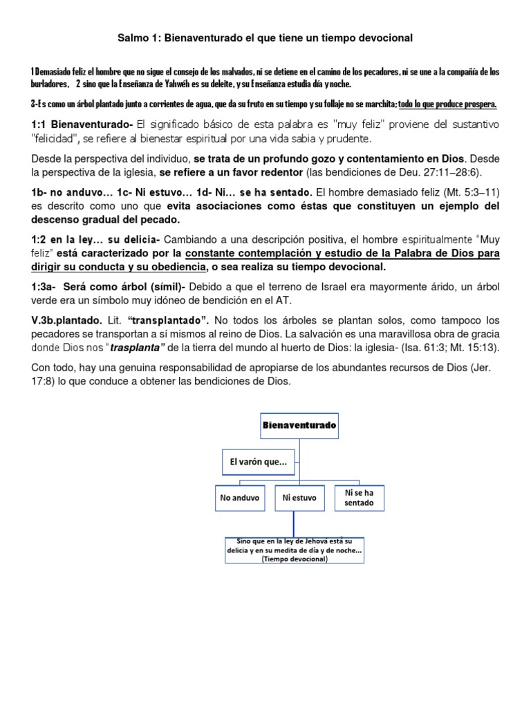 Salmo 1 Pdf Teología Creencia Religiosa Y Doctrina