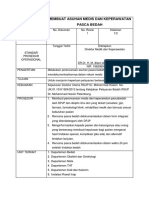 SPO Membuat Asuhan Medis Dan Keperawatan Pasca Bedah