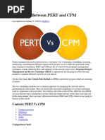 Difference Between PERT and CPM