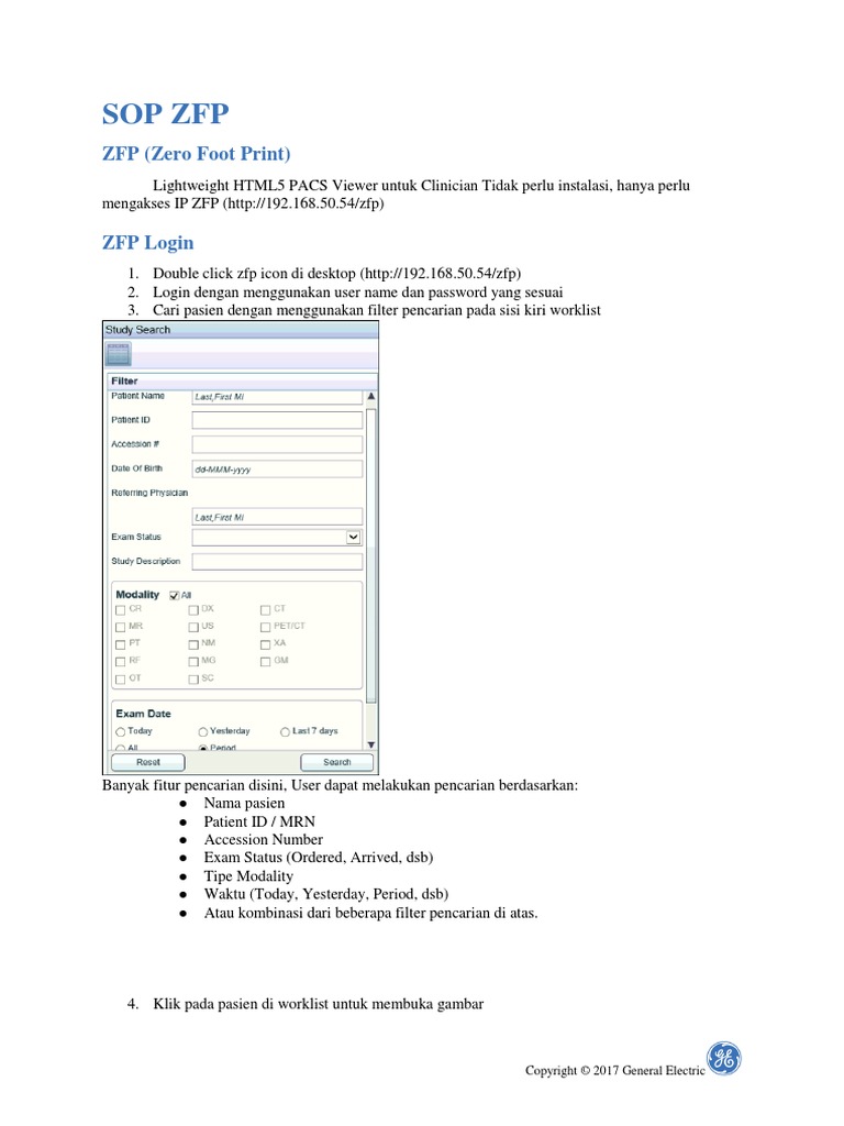 GE PACS Manual SOP ZFP | PDF