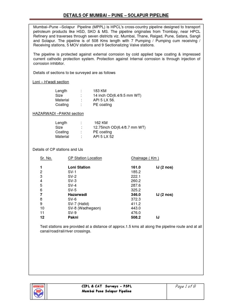 CIPL and CAT Surveys for MPPL Pipeline | PDF | Surveying | Nature