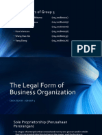 The Legal Form of Business Organization