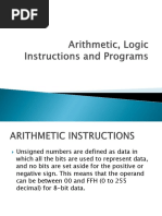 CH 6 - Arithmetic, Logic Instructions and Programs