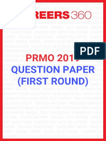 PRMO 2019 Question Paper First Round