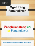 Mga Uri NG Pananaliksik