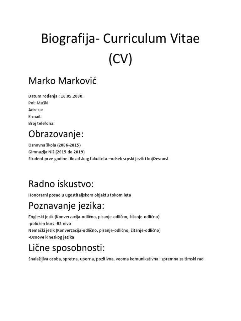 Biografija CV | PDF
