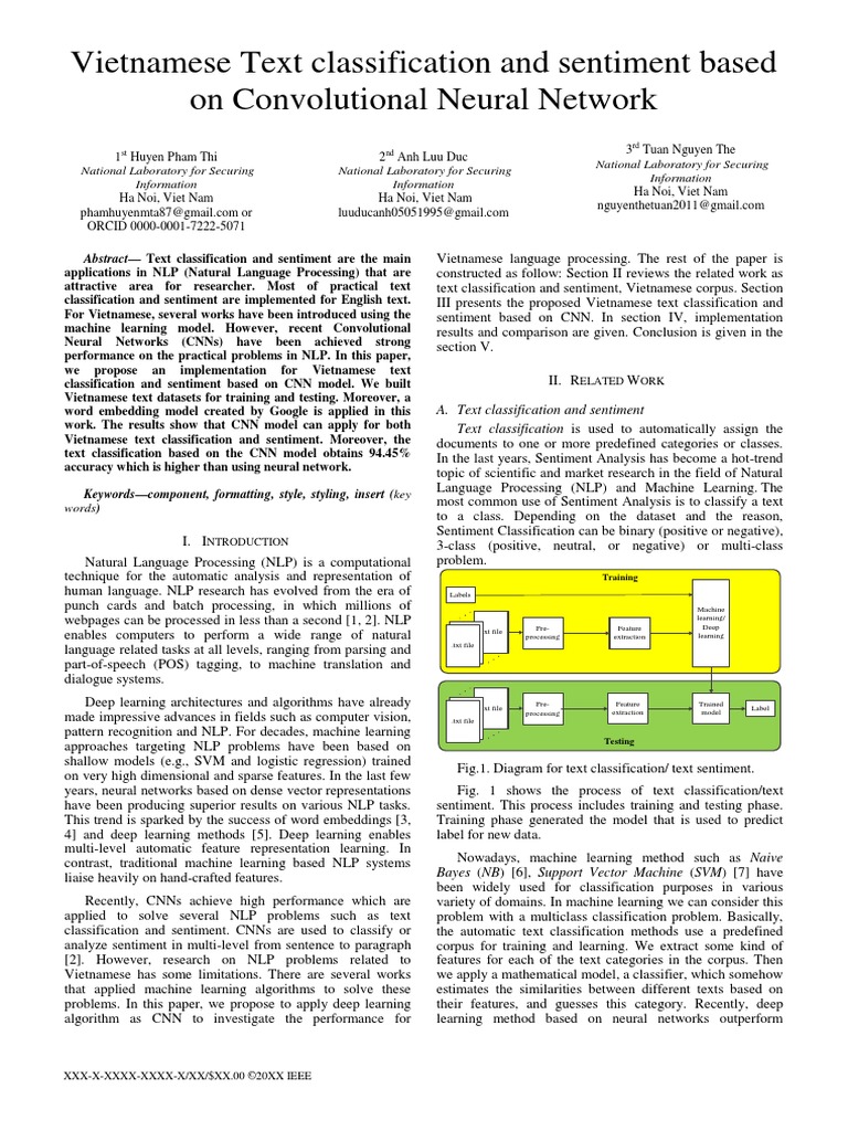 11 - Vietnamese Text Classification and Sentiment Based | PDF | Deep ...