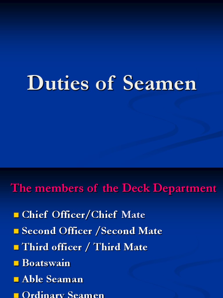 Engine Department Roles on Ships | PDF | Sea Captain | Sailor