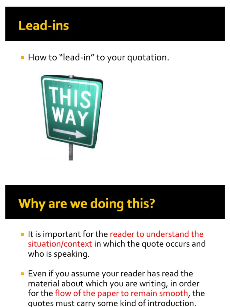How To Ǳlead-Inǳ To Your Quotation | PDF