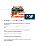 Why Hotel Managers work together as Hotel Teams