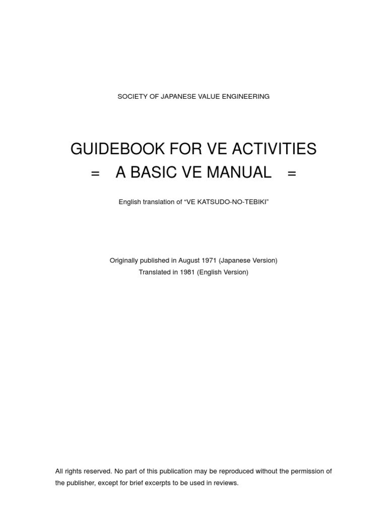 Value Engineering Activities Guide | PDF | Design | Evaluation