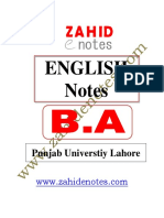 BA English Zahid Notes PDF