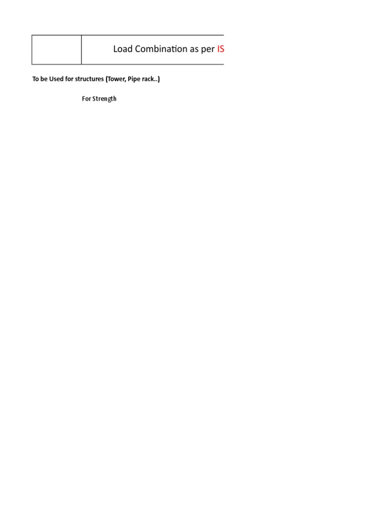 Load Combinations per IS 800 Standards | PDF | Civil Engineering ...