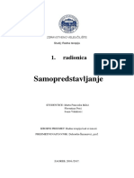 Radionica - SAMOPREDSTAVLJANJE