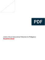Article About Instructional Materials in Philippines PDF