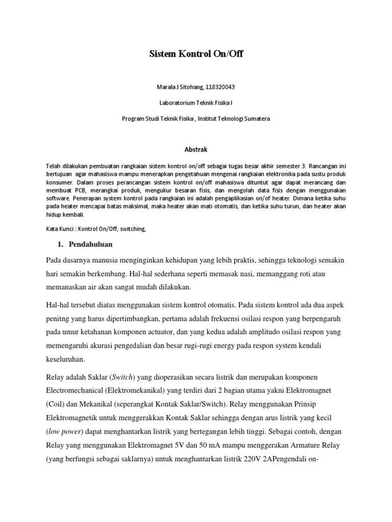 Marala.118320043 - Sistem Kontrol - On-Off | PDF