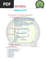 ADCA Syllabus of BCIT WORLD 