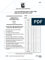 SPM Mid Year 2008 Terengganu Add Maths Paper 1