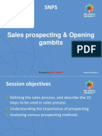 4.SNPS - Sales Prospecting - Opening Gambits