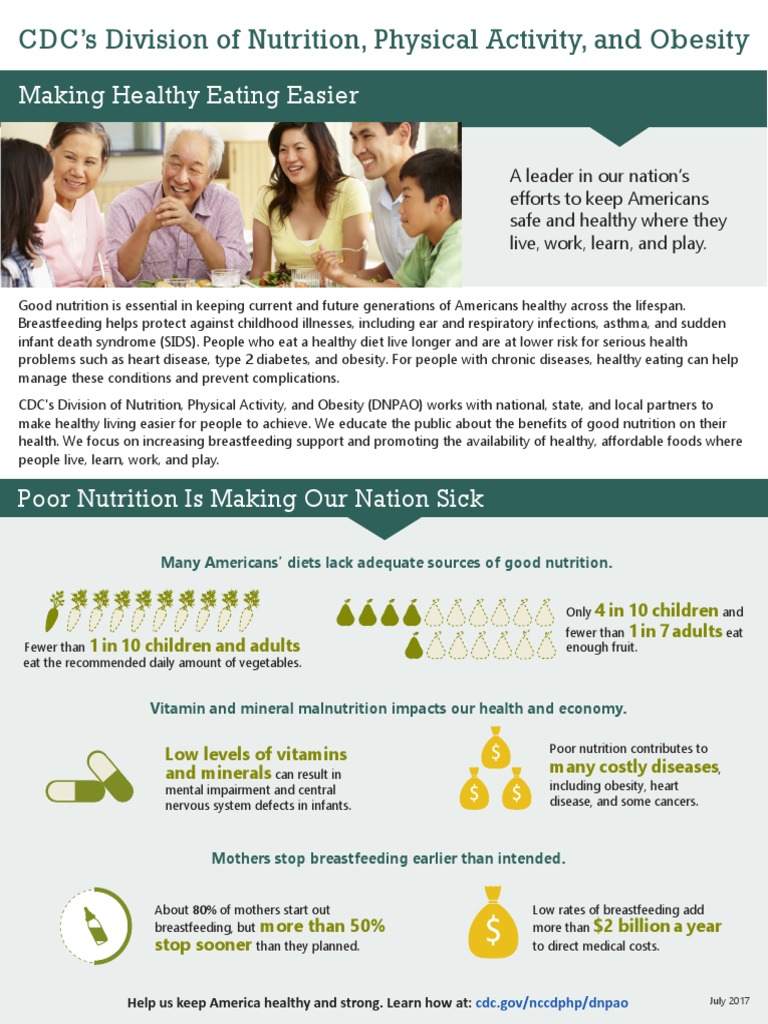 CDC's DNPAO Promotes Healthy Eating, Breastfeeding | PDF | Malnutrition ...