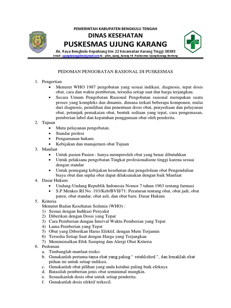 Kriteria Penggunaan Obat Rasional | PDF