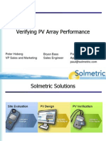 Verifying PV Array Performance Webinar, 3dec2010